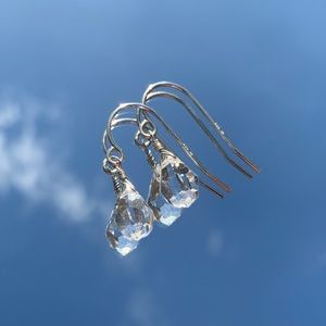 clear crystal teardrop earrings